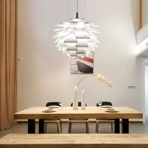 Lampa wisząca szyszka Prospettiva ABR-LW-PRO-70-B do salonu biała