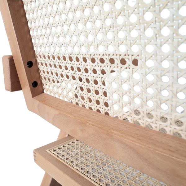 Krzesło BOHO MH-011CH-NN Step podłokietniki drewno rattanowe beżowe
