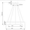 LAMPA wisząca SLIM/000010/4000/B MDECO metalowa OPRAWA okrągły ZWIS LED 53W 4000K do biura czarny OUTLET