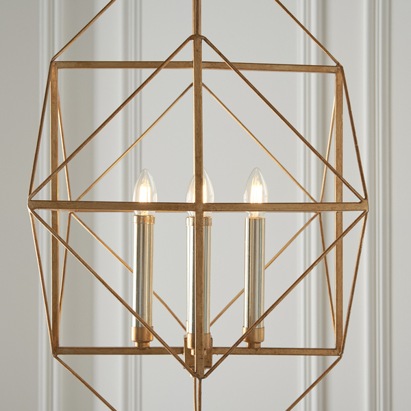 Świecznikowy żyrandol L&-180228 Light& geometryczny złoty