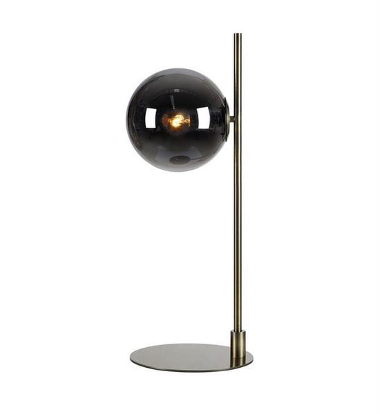 Nocna lampa sypialniana Dione na komodę przydymiona złota