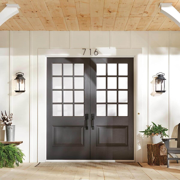 Kinkiet elewacyjny Ashland Bay KL-ASHLANDBAY2-L-BU Kichler metalowa IP44 brązowa