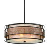 Wisząca LAMPA orientalna QZ-LAGUNA-P Elstead QUOIZEL zwis OPRAWA mozaika ciemny brąz beżowy