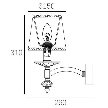 Klasyczna LAMPA ścienna VERONA W01360WH NI Cosmolight abażurowy kinkiet do sypialni z kryształkiem biały