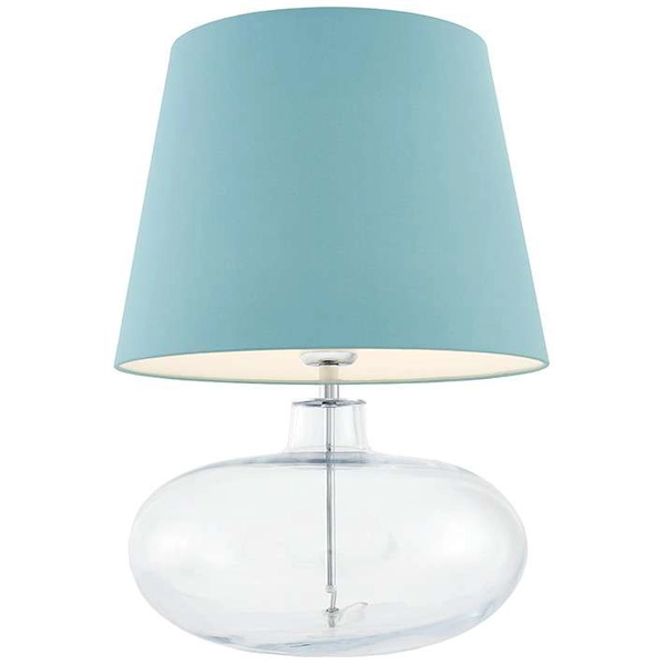 Stojąca LAMPA klasyczna SAWA 40584112 Kaspa stołowa LAMPKA biurkowa abażurowa do sypialni nocna przezroczysta morska