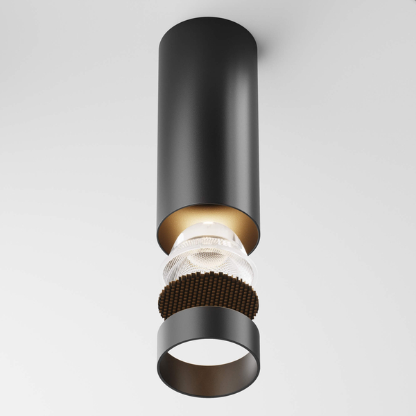 Ledowa lampa sufitowa Focus C056CL-L12B3K-W-D-B 12W 3000K podłużna czarna