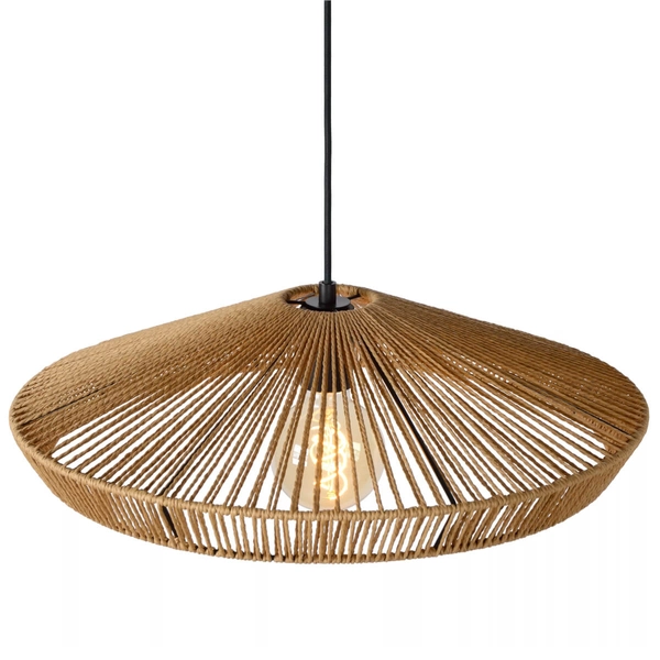 Skandynawska lampa wisząca Yunkai zwis do salonu drewno