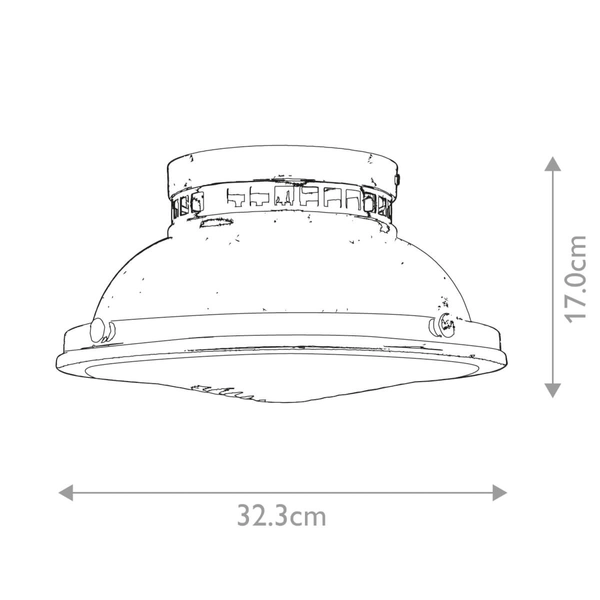 Lampa sufitowa retro metalowa Amelia HK-AMELIA-F-M-CM chrom