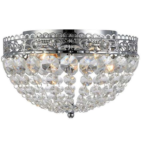 Pałacowa LAMPA sufitowa SAXHOLM 106062 Markslojd metalowa OPRAWA plafon glamour okrągły kryształki crystals chrom przezrocz