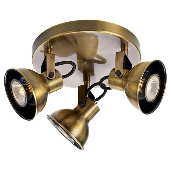 Industrialna LAMPA sufitowa ROCCO 107852 Markslojd metalowa OPRAWA plafon regulowane reflektorki antyczny brąz