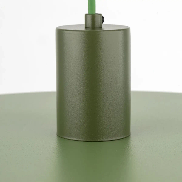 Metalowa zwisająca lampa Sila 10762 dysk na kablu zielony