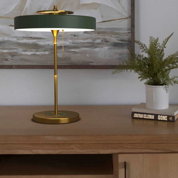 Sypialniana lampka nocna Banquero ABR-BAQUERO Abruzzo owalna zielona