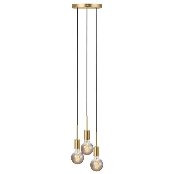Potrójna wisząca lampa do salonu Paco 2112063035 mosiądz
