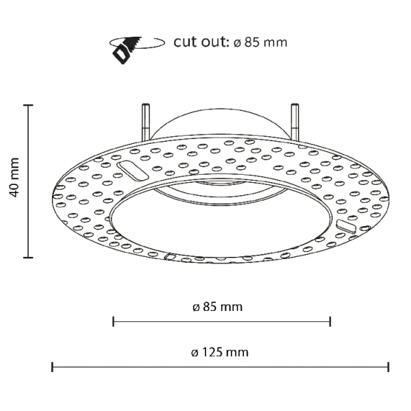 Podtynkowa oprawa sufitowa Fira 10573 okrągła oczko czarne