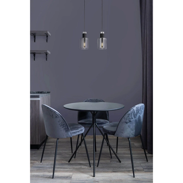 Podwójna lampa wisząca Brus K-5251 minimalistyczna metalowa szklana czarna