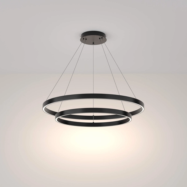 Lampa wisząca okrągła Rim MOD058PL-L74B4K LED 88W ringi czarne