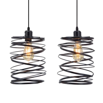 Nowoczesna lampa wisząca 6801/2 ZWIS - 01 sprężyny do holu czarne