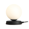 Czarna lampa stołowa Ball 1076B1_S Aldex kulista na szafkę nocną loftowa