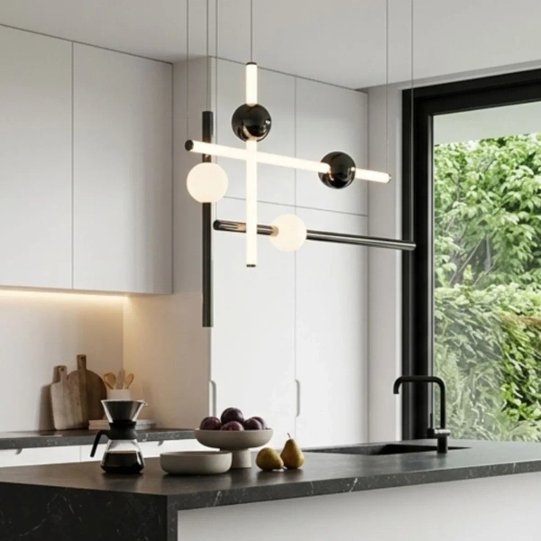 Wisząca lampa loftowa O-LINE LED 44W 3000K listwy nad stół ST-1691L-4 BLACK