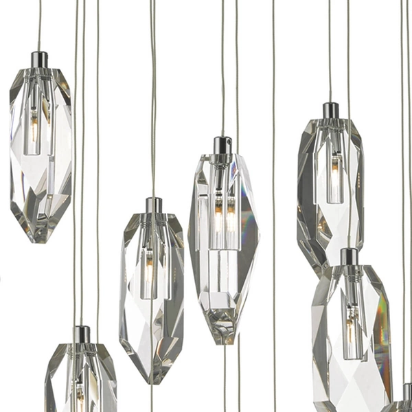 Kryształowa lampa wisząca Crystal CRY1850 Dar Lighting srebrny przezroczysty