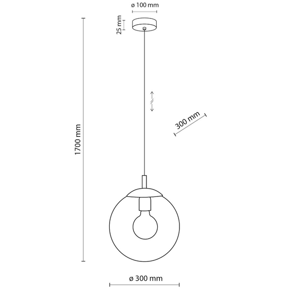 Wisząca lampa do kuchni Esme 3267 bańka czarna przezroczysta