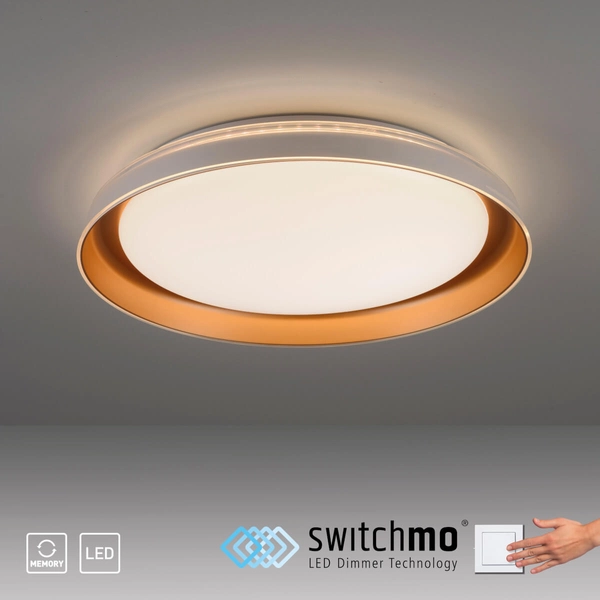 Okrągły plafon Sati 14368-60 Just Light LED 19,5W 3000K do jadalni mosiądz