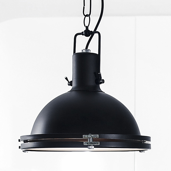 Industrialna LAMPA wisząca NAUTILIUS M 10268106 Kaspa okrągła OPRAWA na łańcuchu ZWIS metalowy czarny