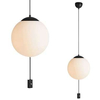 Loftowa LAMPA wisząca HERE 107902 Markslojd szklana OPRAWA z włącznikiem kula hygge ball biała czarna