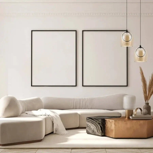 Szklana wisząca lampa 23079 LED 6W 3000K bursztynowa czarny