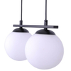 Szklana lampa wisząca do salonu GLOBE 1208 kule czarny biały