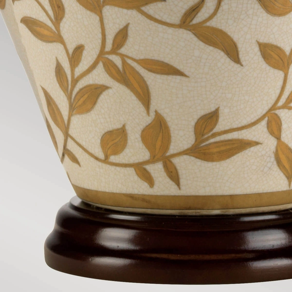 Stołowa lampa Leaves Brown LEAVES-BR-GL-TL Elstead porcelana brązowy złoty beż