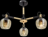 Skandynawska lampa sufitowa 2203/3 BL JD czarna drewno