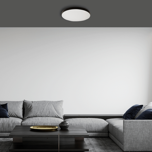 Ledowy plafon Maya LED 13W 400K czarna z czujnikiem ruchu zmierzchu