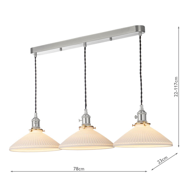 Ceramiczna lampa wisząca Hadano HAD3661-10 do salonu chrom biały