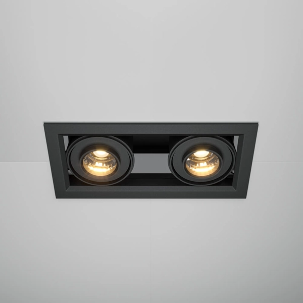 Podwójna lampa wpuszczana Metal Modern DL093-02-10W3K-B LED 20W czarna