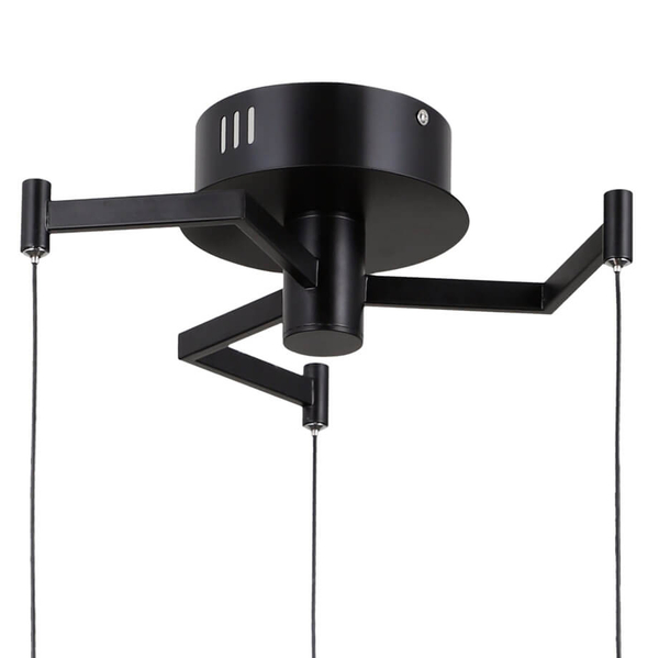 Lampa zwieszana Fuente PND-34395-3-BK LED 45W 3000K czarny przezroczysty