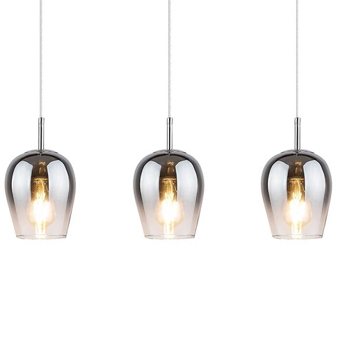 Loftowa LAMPA wisząca PETUNIA 5253 Rabalux szklana kaskada zwis 3-punktowy chrom