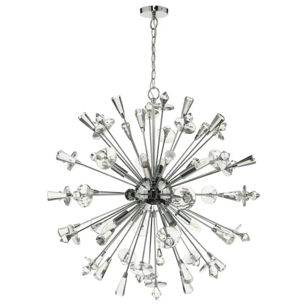 Designerska wisząca lampa Exodus EXO0850 kryształowa chrom