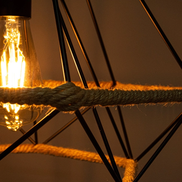 Druciana LAMPA wisząca 8802/1 ZWIS - 06 Elem metalowa OPRAWA industrialny ZWIS loftowy czarny