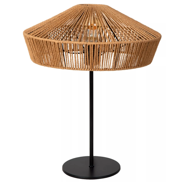 Stołowa lampa stojąca Yunkai do gabinetu drewniana czarna