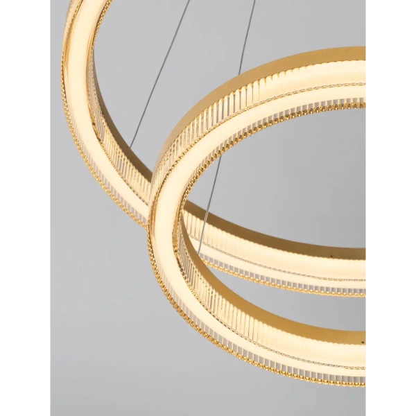 Metalowa lampa wisząca LANTELVO LE45393 LED 47W 2700-4000K ringi złote