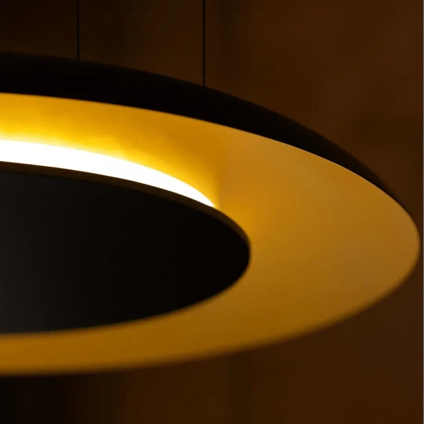 Ringowa lampa wisząca Piattino ML1815 LED 30W 3000-6000K czarny złoty