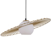 Modernistyczna LAMPA wisząca SOL 32037 Sigma metalowa OPRAWA druciana ZWIS szklana kula ball czarna biała złota