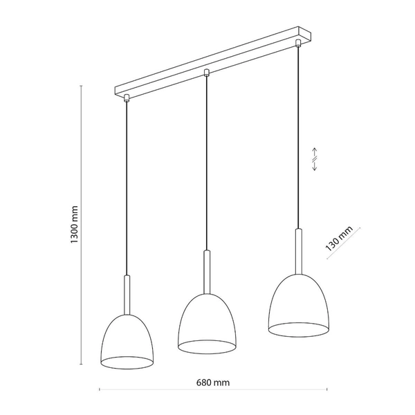 Wisząca lampa nad wyspę Nord 4871 TK Lighting potrójna metal czarny złoty