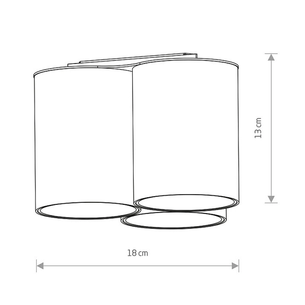 Metalowe tuby natynkowe Eye Tone 8091 plafon do gabinetu czarny