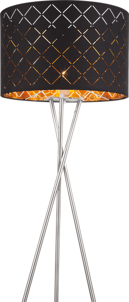 Podłogowa lampa abażurowa CLARKE 15229S1 Globo metal tkanina nikiel czarna