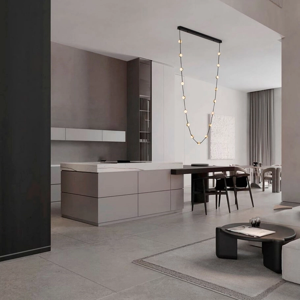 Lampa zwisająca nad stół CUTERVO LE44604 LED 54W 3000K bubbles czarna złota biała