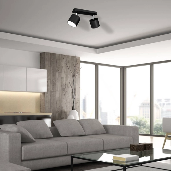 Kierunkowa lampa sufitowa Dixie nowoczesna do jadalni czarna