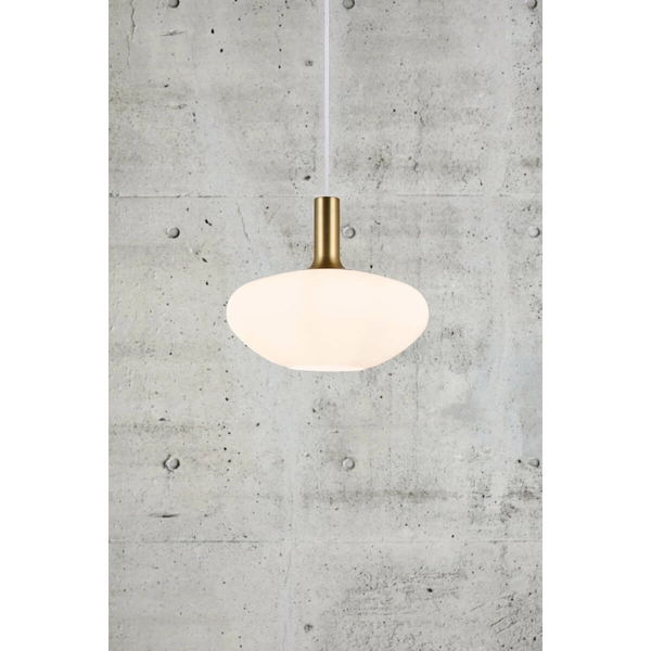 Szklana lampa wisząca do jadalni Alton 48973001 biały złoty