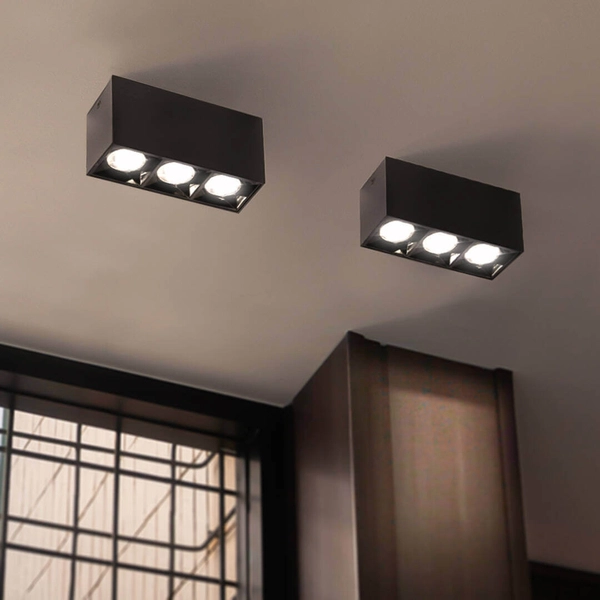 Liniowa lampa sufitowa 1057 Domeno LED 9W 3000K oczka spoty czarna